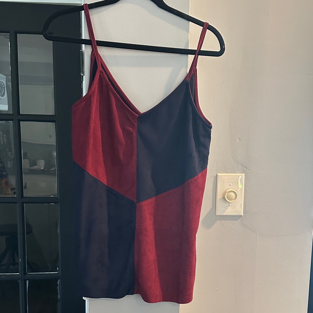Stylish Red and Black Women's Top